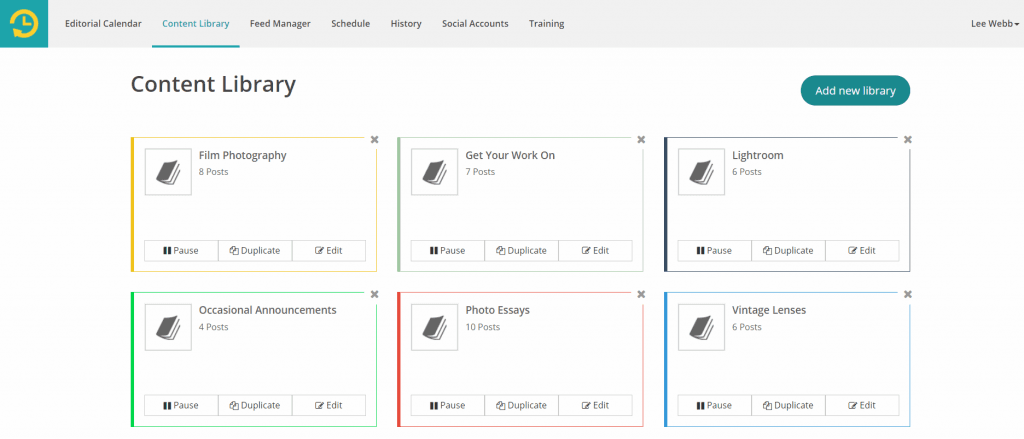 how to schedule libraries in RecurPost for social media blog post by recurpost as best social media scheduling tool