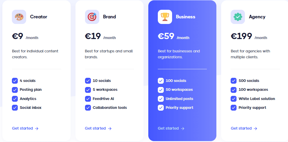 FeedHive Pricing Page