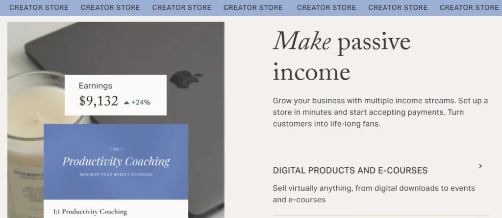 Landing page of instagram marketing tool name