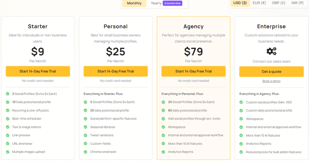 Recurpost Pricing
