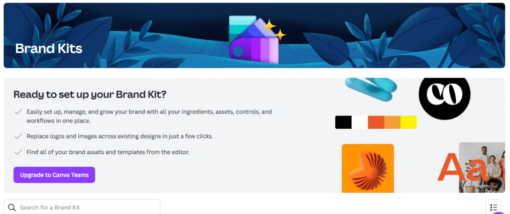 Canva brandkit page
