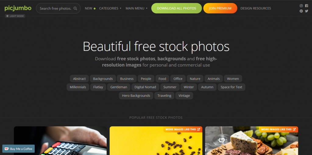 Picjumbo as Free stock images by recurpost as best social media scheduler