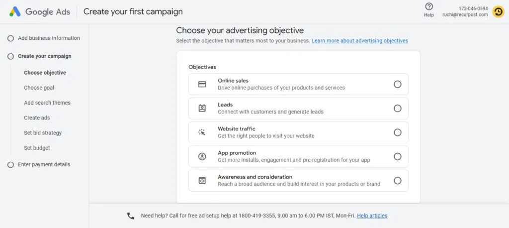 How to Set Up Google Ads: Step 2: Define Your Campaign Objective