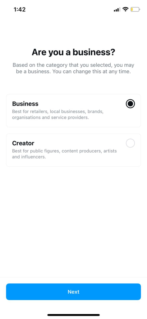 Business or creator