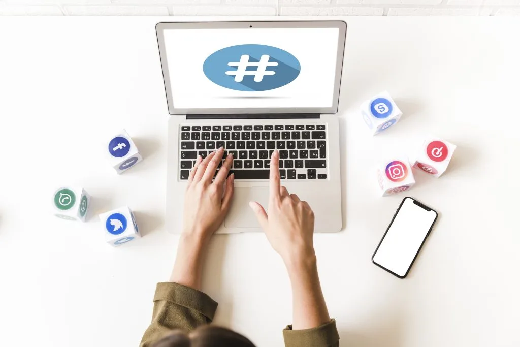use of hashtags as brand on social media by RecurPost as best social media scheduler