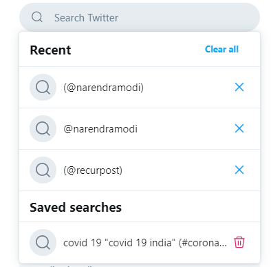 search suggestions as twitter advanced search by recurpost as best social media scheduler