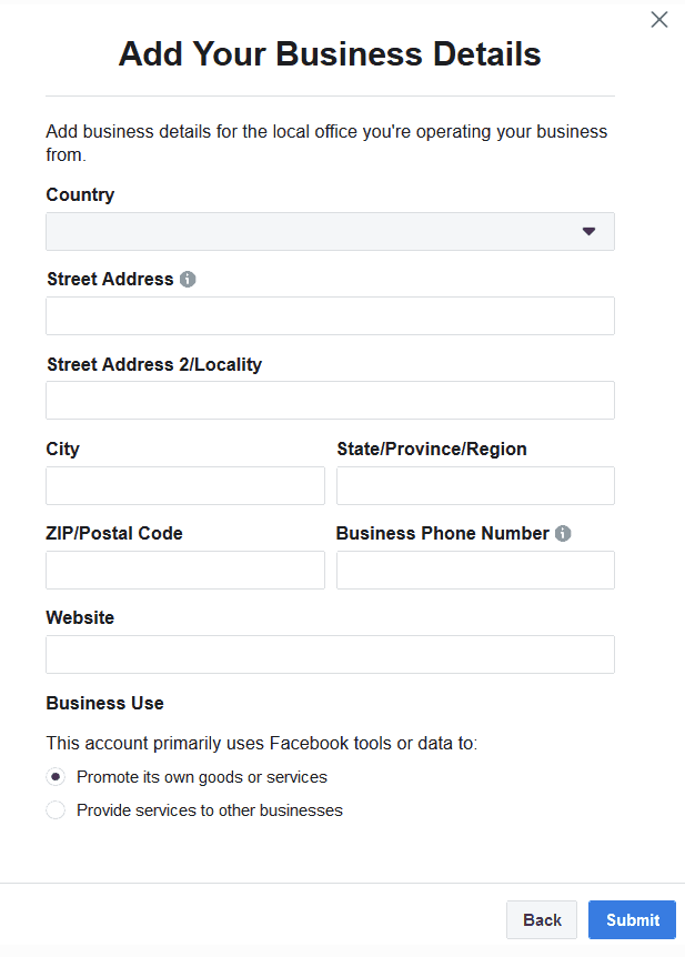 add your business details for facebook business manager by recurpost as best social media scheduling tool