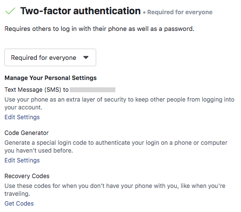 two factor authentication for facebook business manager by recurpost as best social media scheduling tool