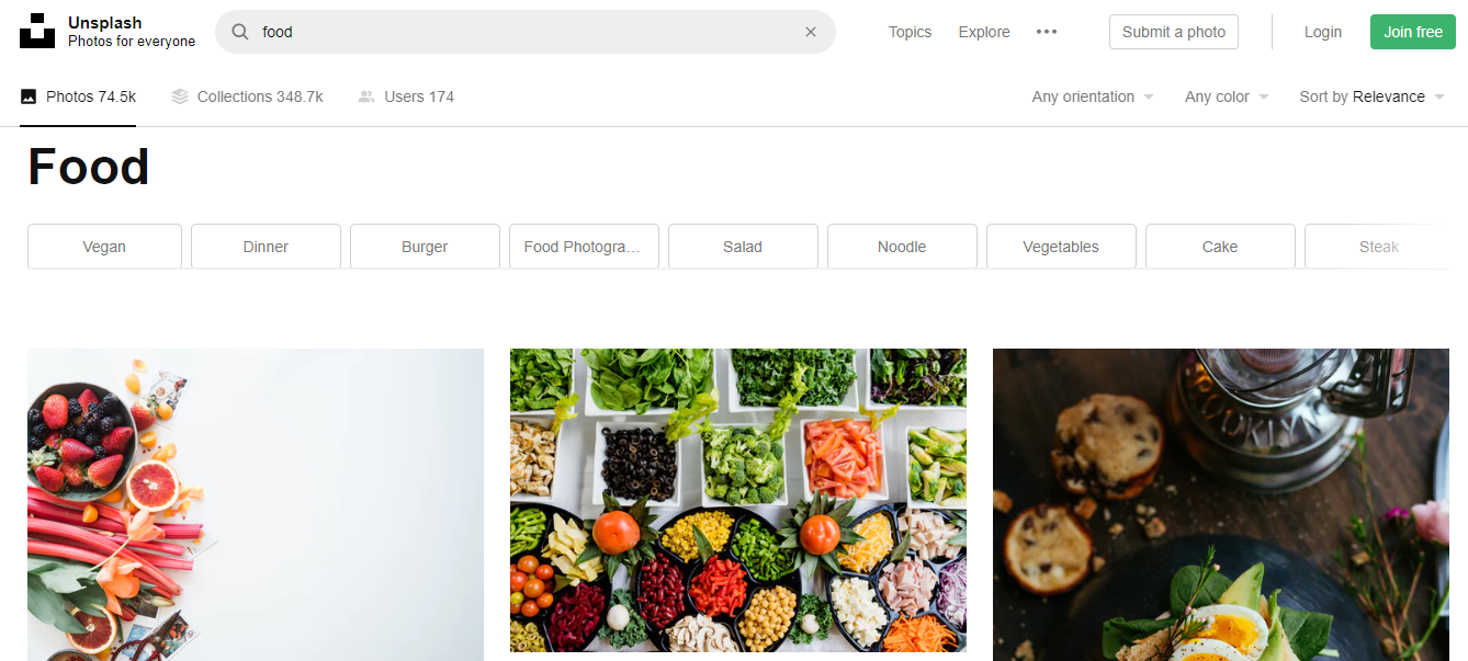 Unsplash as food blogging tool by recurpost as best social media scheduler