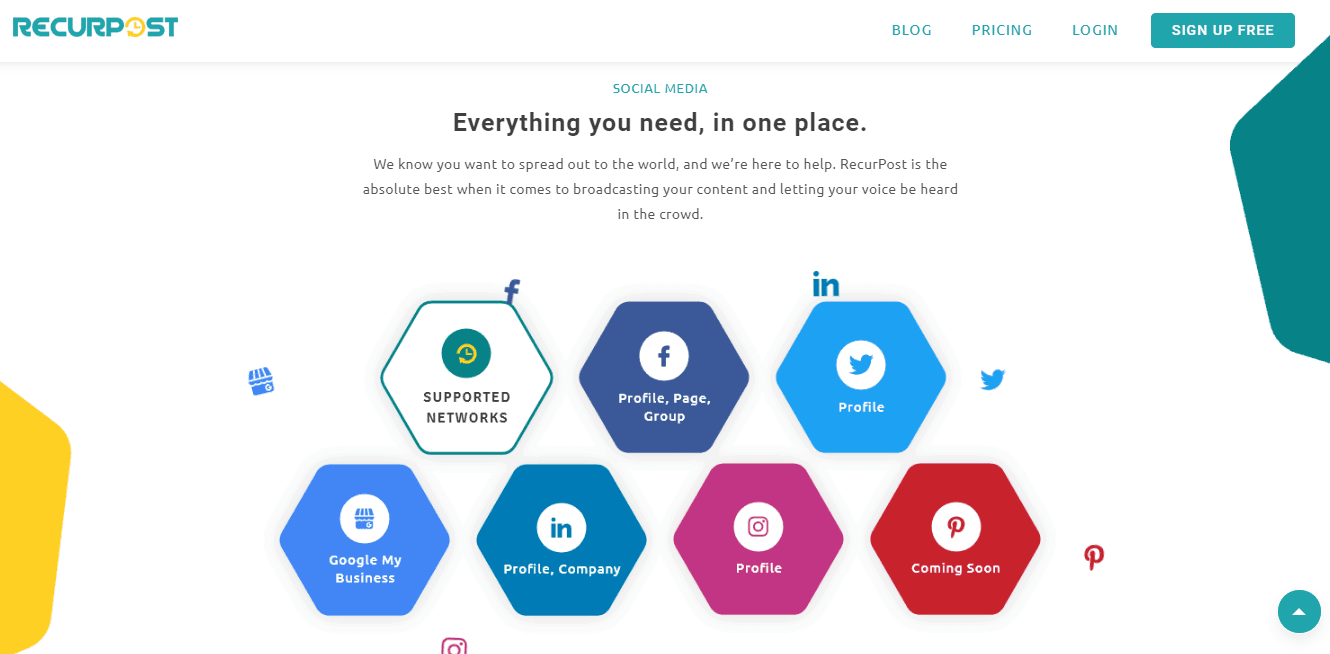 recurpost social media scheduler as food blogging tool