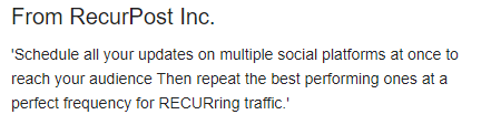 perfect description for your business by recurpost as best social media scheduling tool