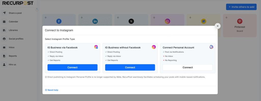 Link Your Instagram Business Profile to RecurPost.