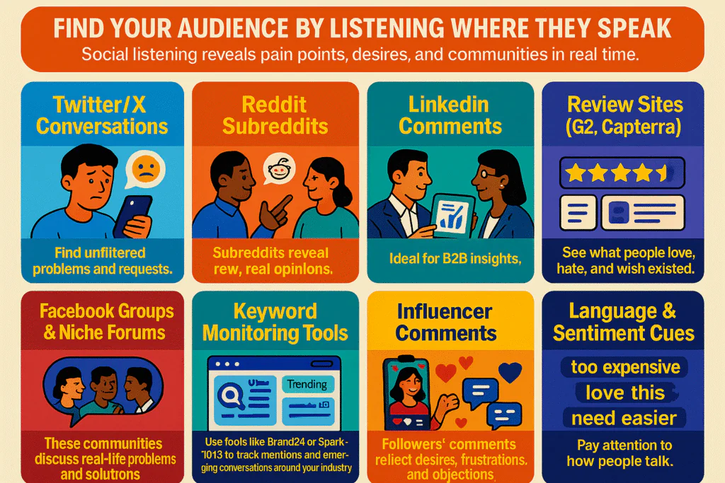 Find your audience by listening where they speak