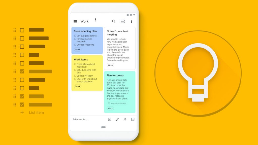 Google Keep as content marketing tools by recurpost as best free social media scheduling tool