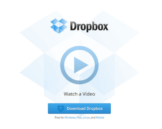Dropbox's call to actions examples