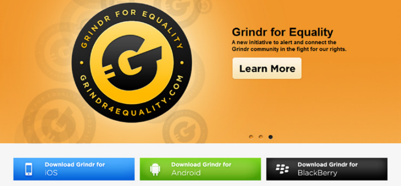 Grindr's call to actions examples