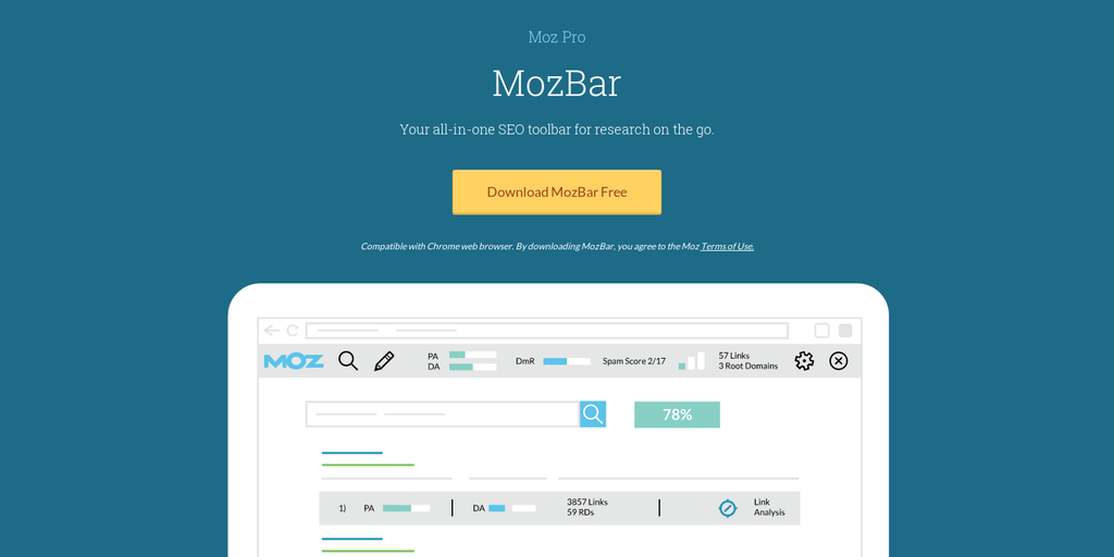 MozBar as content marketing tools by recurpost as best free social media scheduling tool