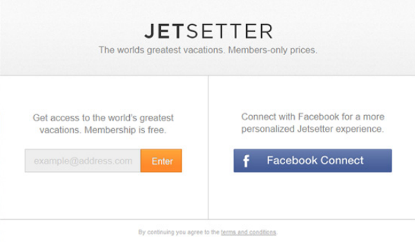 Jet setter's call to actions examples