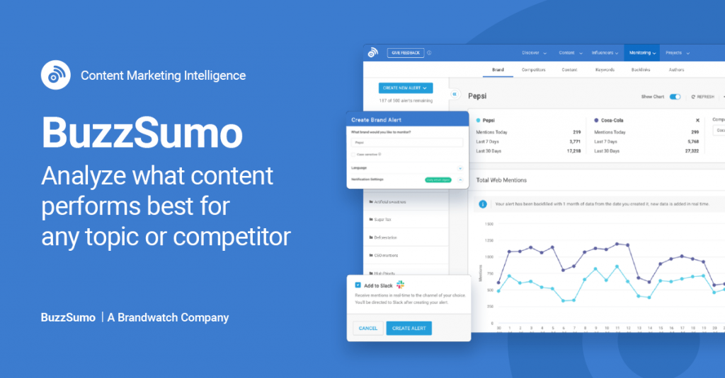 BuzzSumo as content marketing tools by recurpost as best free social media scheduling tool