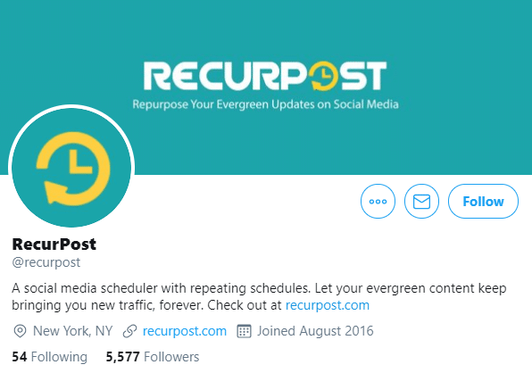 Use your name or your brand name for twitter handle by recurpost as best social media scheduling tool