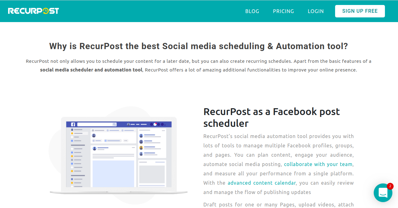 Include internal links as on page seo checklist by recurpost as best social media scheduling tool