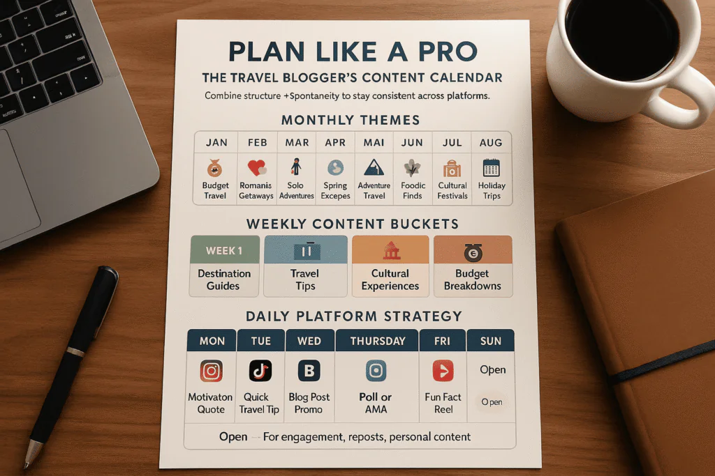 The Travel Blogger's Content Calendar Structure