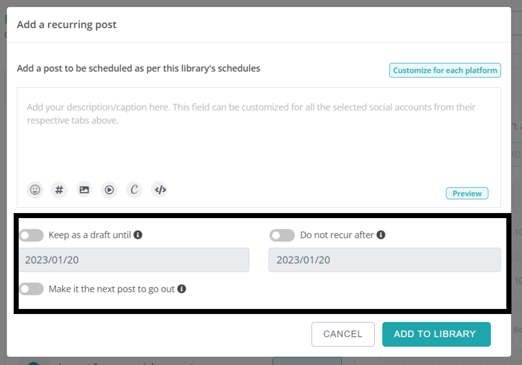 schedule facebook group post using RecurPost