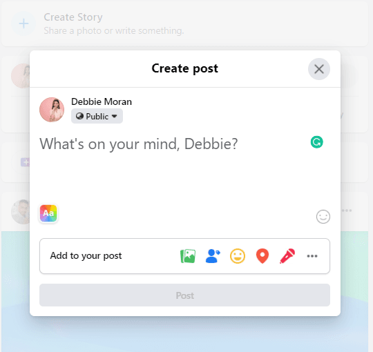 create post on facebook desktop