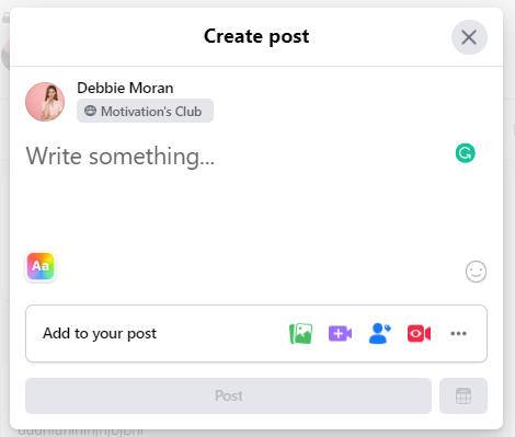 how to post on facebook group - write something | recurpost social media scheduler