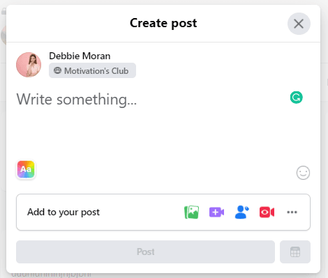 write post in facebook groups