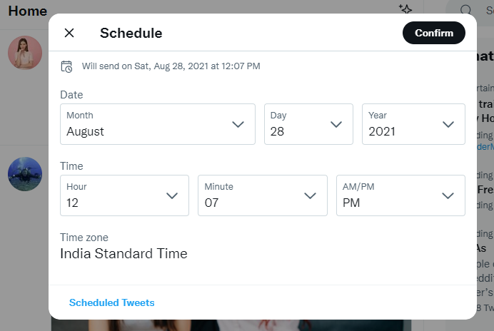 schedule tweets using twitter 