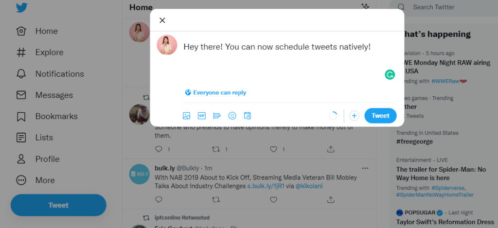how to schedule tweets using twitter