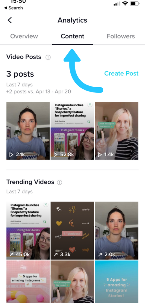 check analytics to see best times to post on tiktok