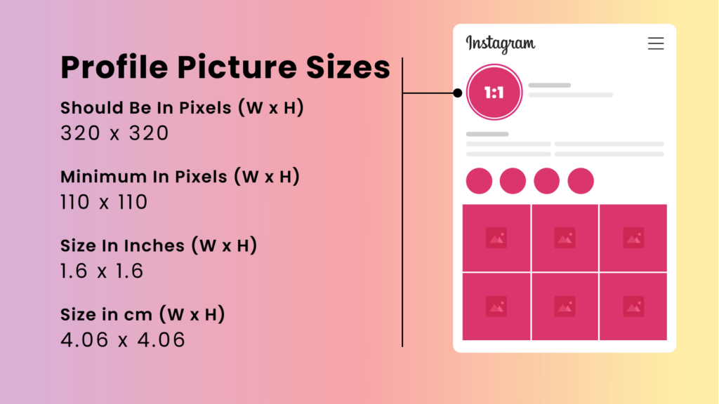 Instagram Profile picture sizes