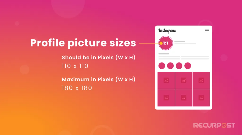 Instagram profile picture size