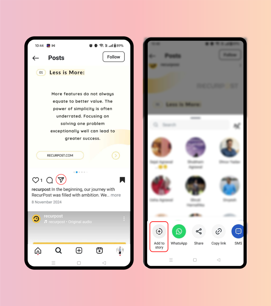 Share an Instagram Post to Your Story