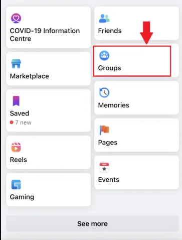 select menu icon on facebook app