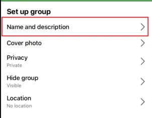 select name and description in facebook app