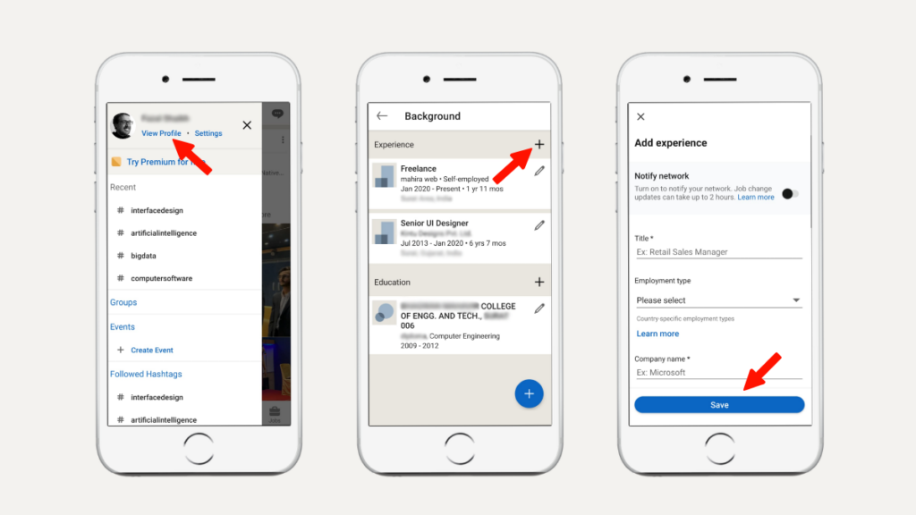 how to add Add promotion on LinkedIn via Mobile