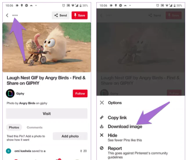 how to save a gif from pinterest