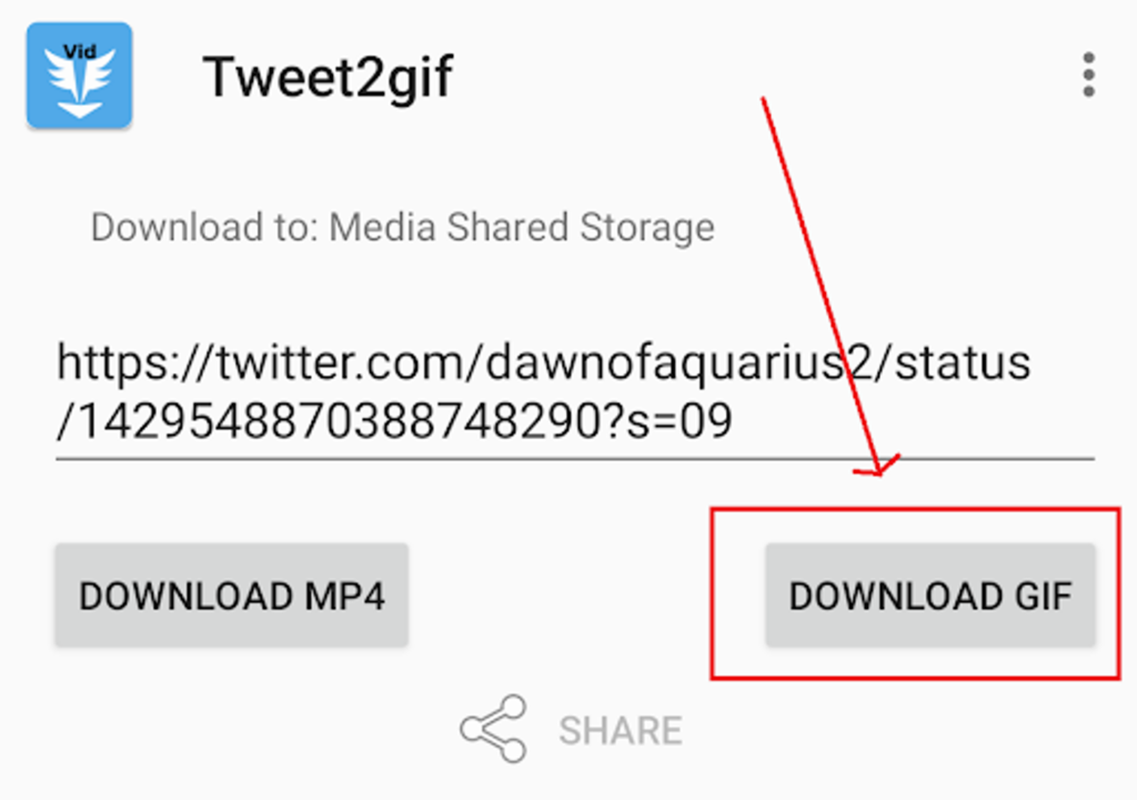 how to save a gif on Twitter on android