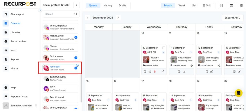 How to Delete Pins on RecurPost 1