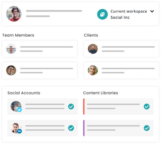recurpost social media scheduler to collaborate with team members