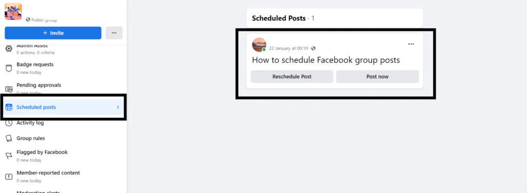 How to schedule posts on Facebook groups natively