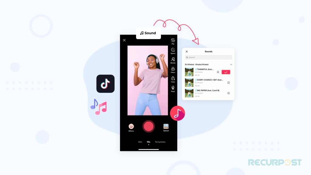 How to get more views on TikTok - add music to videos