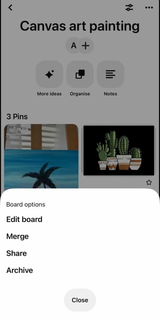 how to create a private Pinterest board