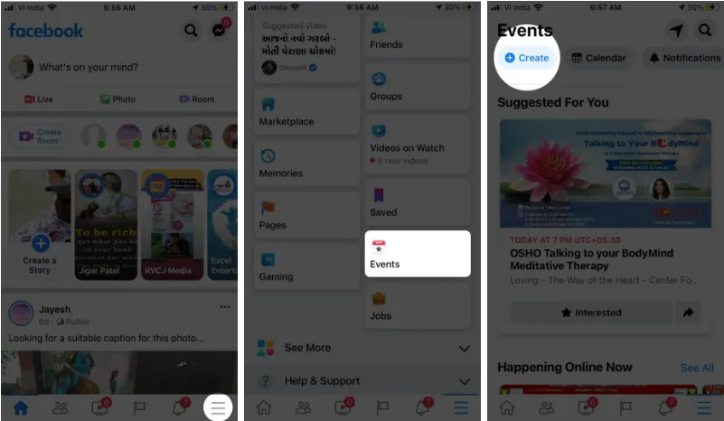 How to create an event on Facebook using iPhone