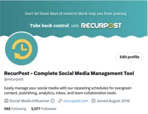 RecurPost Twitter Profile