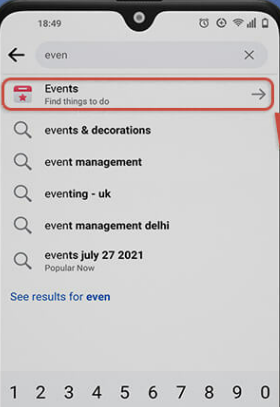 Create an event on Android mobile app