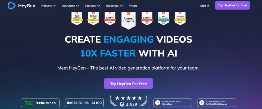 best video editing apps AI - Hey Gen